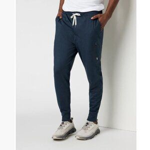 Vuori Mens S Sunday Performance Jogger Blue Relaxed Fit Tapered Leg 28" V416